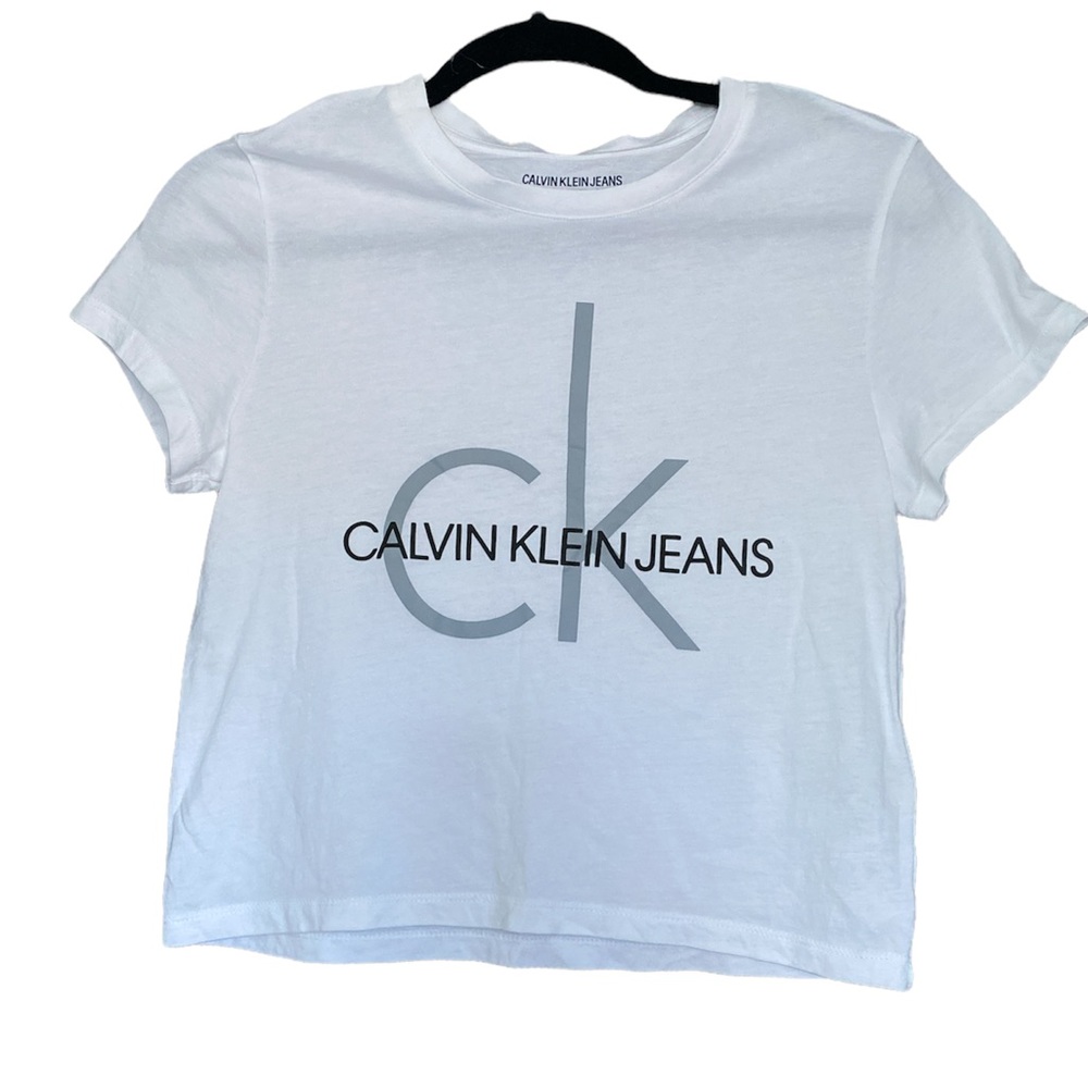 Calvin Klein Jeans White Crop Tee